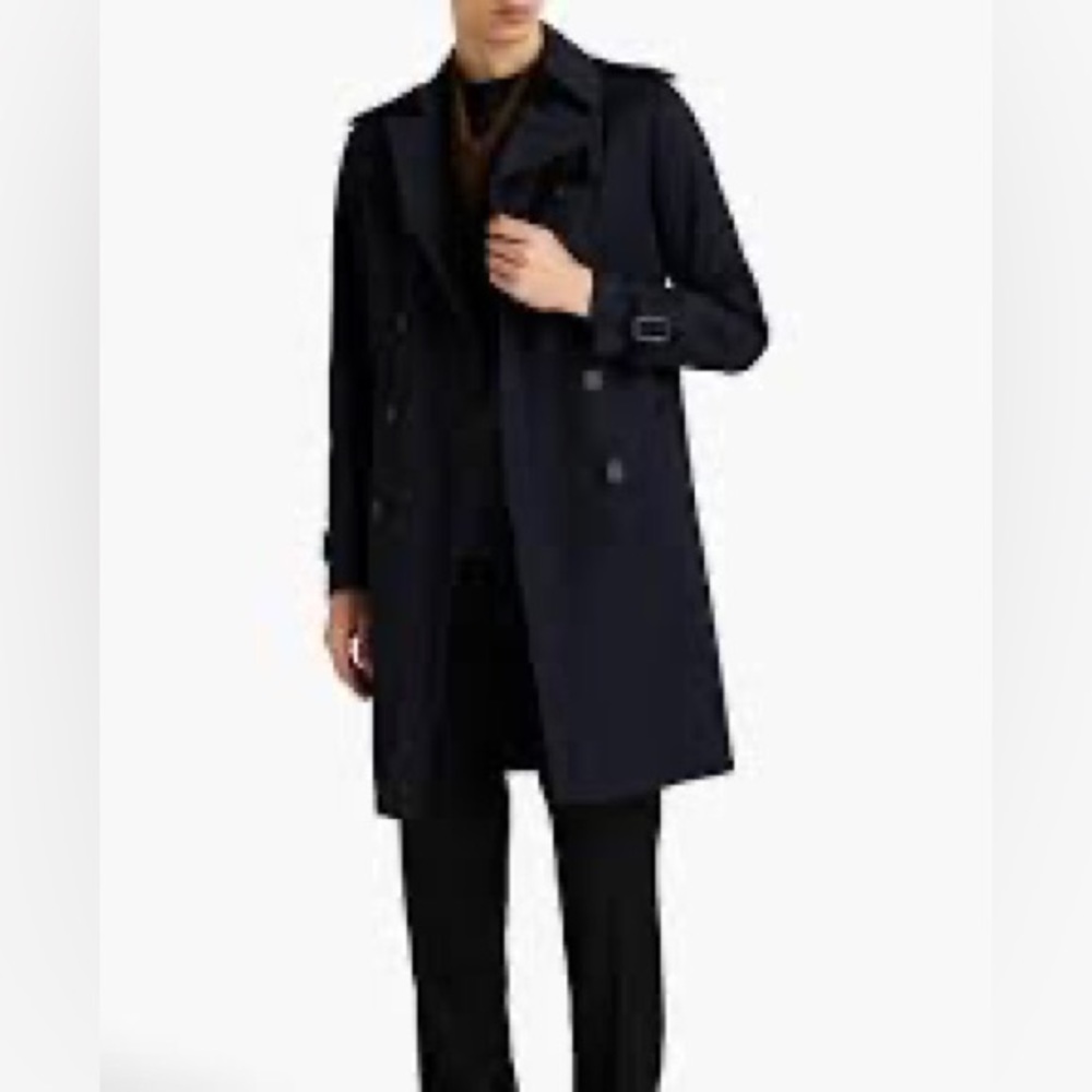 Black Double Breast Trench Coat